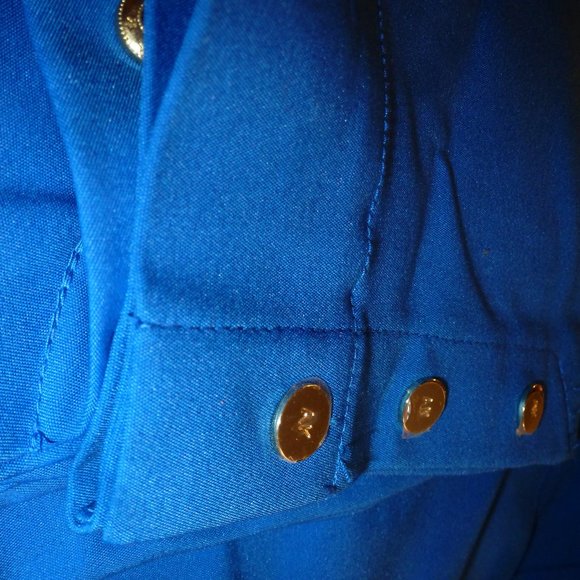 Anne Klein Slim Crop Petite Blue Woven pants ( waist is17.5") - Picture 16 of 16